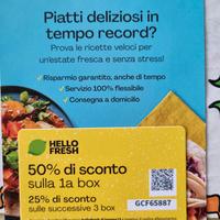 Tessera sconto HELLO FRESH 