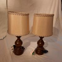 Coppia di abat-jour in legno