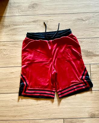 Pantaloncini sportivi in velluto rosso e nero ✨