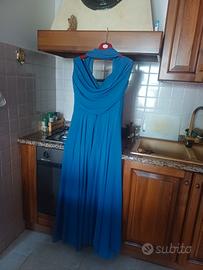 abito blu in raso 