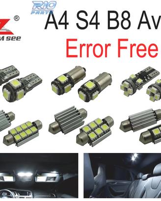 KIT 20 LAMPADE LED INTERNE PER AUDI A4 S4 B8 QUATT