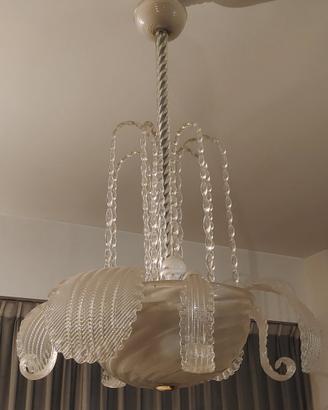 lampadario antico in vetro di murano