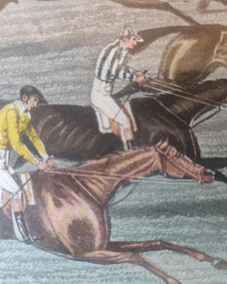 Coppia stampe d'epoca corse cavalli ca 1832-1834