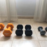 Set completo di manubri da 2 a 8 kg, ottime condiz