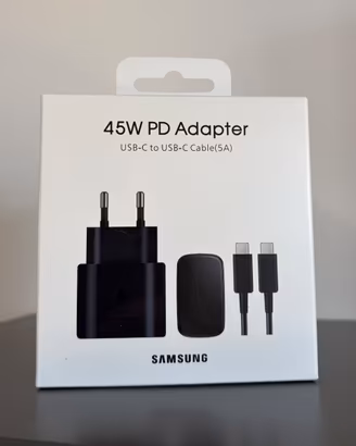 NUOVI Samsung Alimentatore 45W+Cavo 5A TypeC 1M