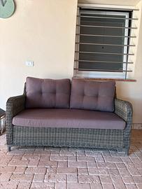 Divanetto da giardino due sedute in polyrattan