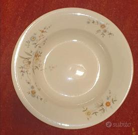 Set 4 piatti fondi vintage in porcellana Dauher