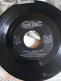 45 giri in vinile di Benito Mussolini "I discorsi"