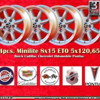 4 pz cerchi Chevrolet Minilite 8x15 ET0 5x120.65