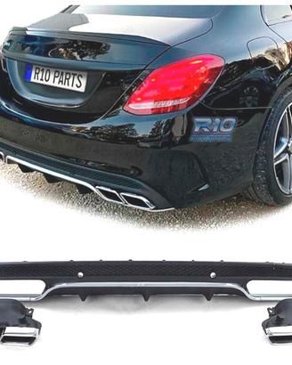 DIFFUSORE MERCEDES CLASSE C W205 14-18 LOOK AMG C6
