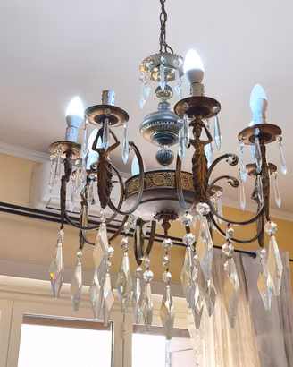 lampadario ottone