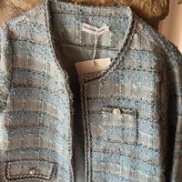 giacchina modello chanel azzurrina con lustrini