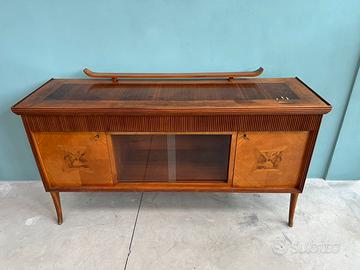 Credenza vintage a 4 ante con parte a vetrina