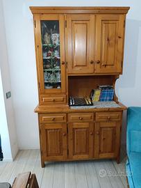 Credenza cristalliera in pino massello 3 ante