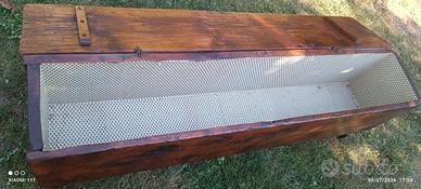Panca contenitore in legno antico