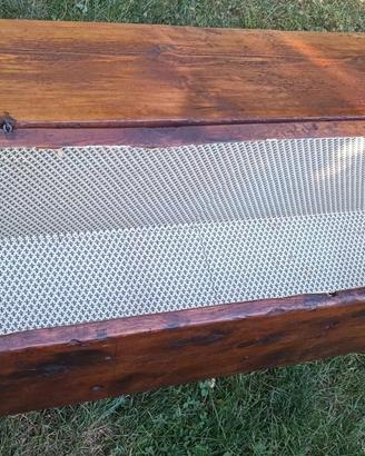 Panca contenitore in legno antico
