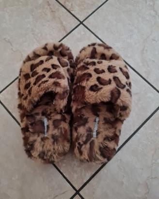 Ciabatte animalier pelose 38/39