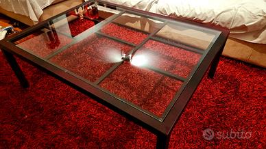 Tavolo 90 x 120 cm in vetro e ferro