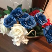 rose gambo lungo in cotone effetto seta