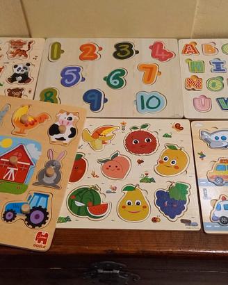 giochi 'forme ad incastro' in legno