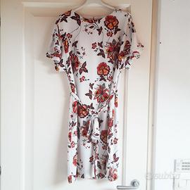 Mini abito bianco a fiori H&M t. IT 42 (EU 38)