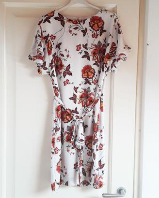 Mini abito bianco a fiori H&M t. IT 42 (EU 38)