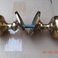 COPPIA MANIGLIE A POMO IN OTTONE DORATO LUCIDO