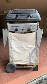 Barbecue bruciatore a gas e pietre ollari