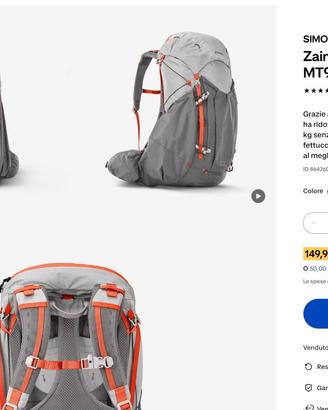 Simond zaino.trekking MT900 light 45+10L