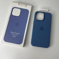 Cover iphone 15 pro max azzurro silicone exc cond