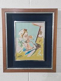 PIETRO SABBATINI olio su tela "Maternita'" 30x40
