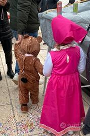 Costume carnevale MASHA  4/6 anni E ORSO 18/24 mes