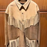 Giacca da uomo con frange in vera pelle vintage