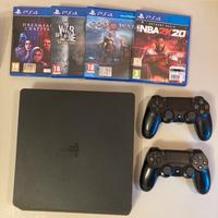 PS4 Slim - 1TB, 2 joystick e 4 giochi