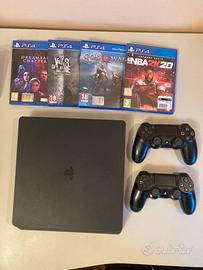 PS4 Slim - 1TB, 2 joystick e 4 giochi