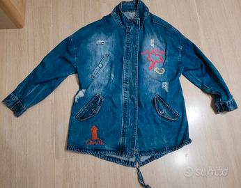 giubbotto parka denim jeans graffiti