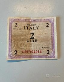 Lire Americane Am Lira banconota 2 Lire