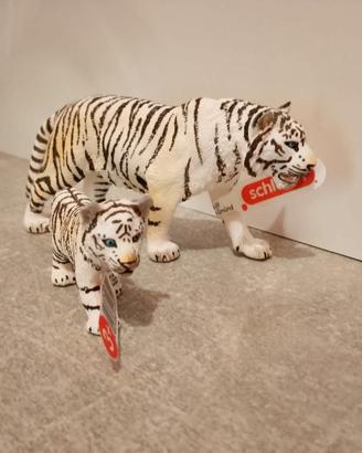 Lotto schleich animali tigre bianca + cucciolo