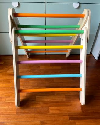 Set triangolo pikler con arco e rampa in legno
