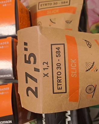 Copertoni bici slick 27,5x1.2 + 3 camere aria