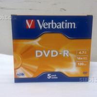 Confezione 5 DVD-R Verbatim 16X 4.7GB 120'