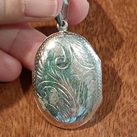 Ciondolo porta foto Ovale in Argento 925