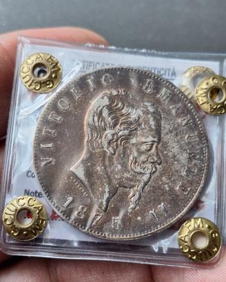 5 lire 1875 R piccolo