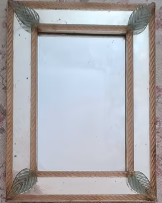 Cornice/specchio veneziano in vetro di Murano
