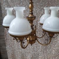 Lampadario a 5 luci in ottone. Vintage 