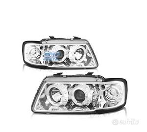 FARI PER AUDI A3 8L 96-00 ANGEL EYES FONDO CROMATO