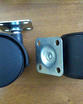 20 Rotelle 60mm Piroettanti con Piastra Fissaggio
