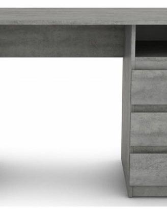 Scrivania 110x55 colore cemento con cassetti