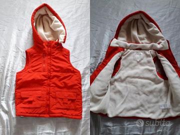 Gilet rosso felpato per bambina 6 anni