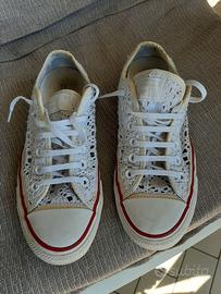 converse all star bianche in pizzo